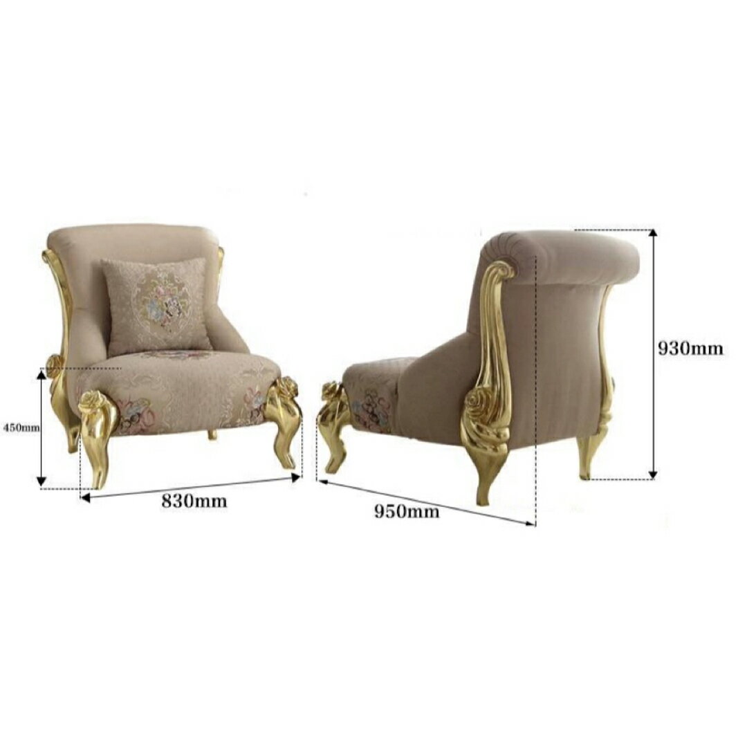 A020734豪華 高級感1人掛けチェア デスクチェア アンティーク調家具 椅子 いす [2]