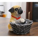 A020806犬型 灰皿 イヌ 卓上収納 小物入れ 柴犬雑貨 キーケース 置物 PUG