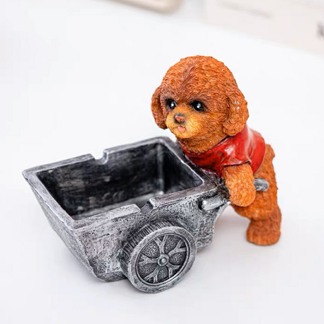 A020859犬型 灰皿 イヌ 卓上収納 小物入れ プードル雑貨 キーケース 置物