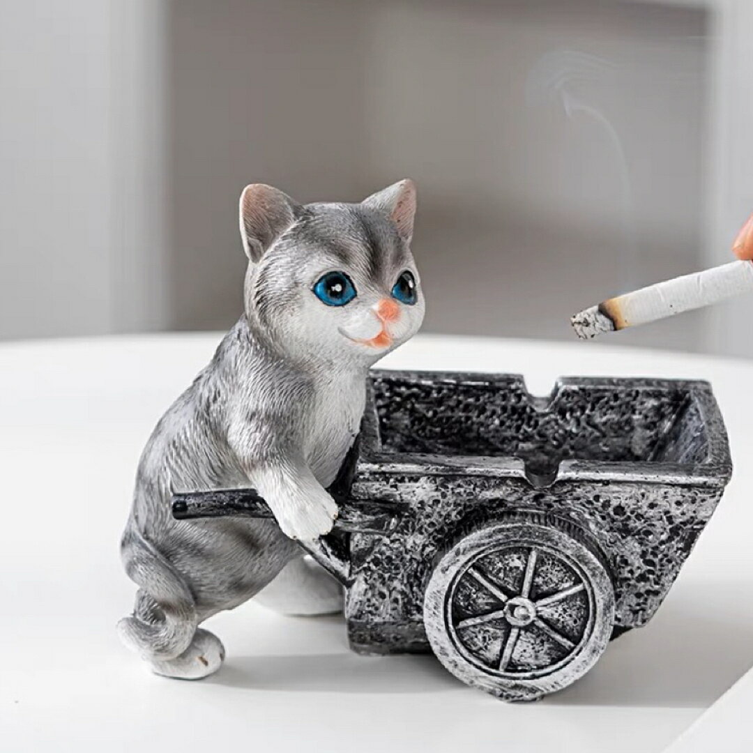 A020866卓上灰皿 ネコ　卓上収納　小物入れ　猫柄 雑貨 キーケース　置物 cat