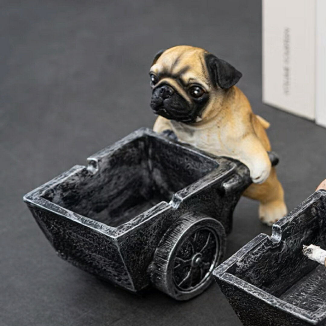 A020871犬型 灰皿 イヌ 卓上収納　小物入れ パグ雑貨 キーケース　置物 PUG