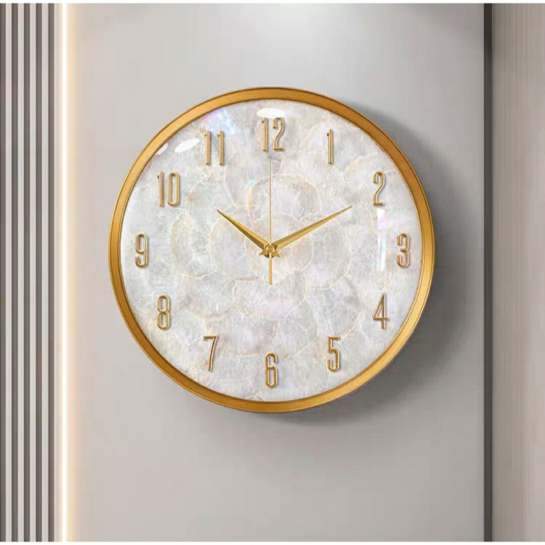 A058402高級壁掛け時計 かけ時計 ガラス掛け時計 貝入れ 部屋飾り