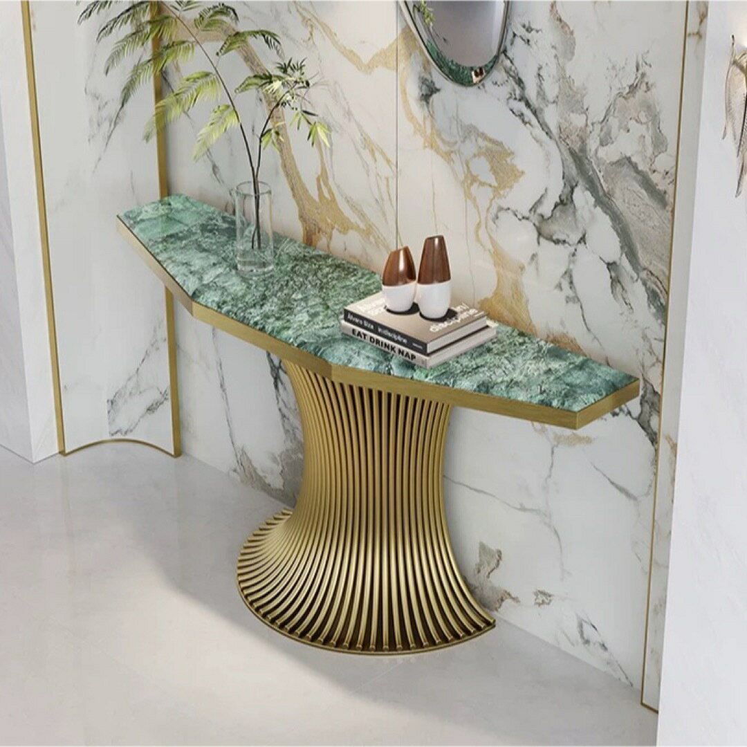 A020973ステンレス鋼製高級サイドテーブル コンソールテーブル 玄関テーブル 花台 電話台