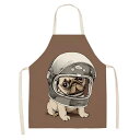 A021008パグ エプロン カフェエプロン 母の日 保育士 配膳用品 飲食店 作業用 犬柄L