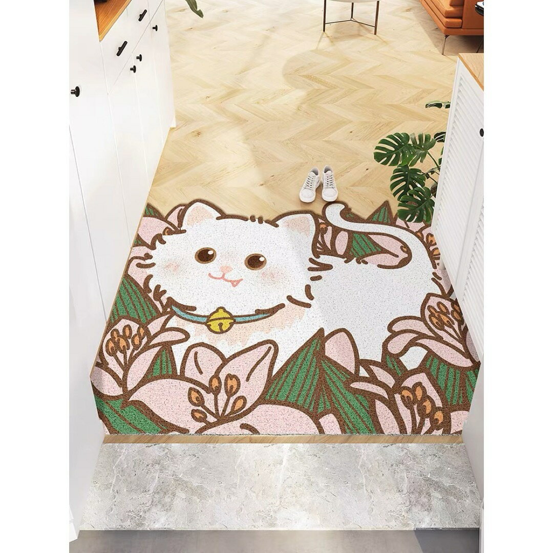 Rakuten - A021225ラグマット 泥落とし 洗える 玄関マット 屋外 屋内 カーペット ネコ雑貨　猫