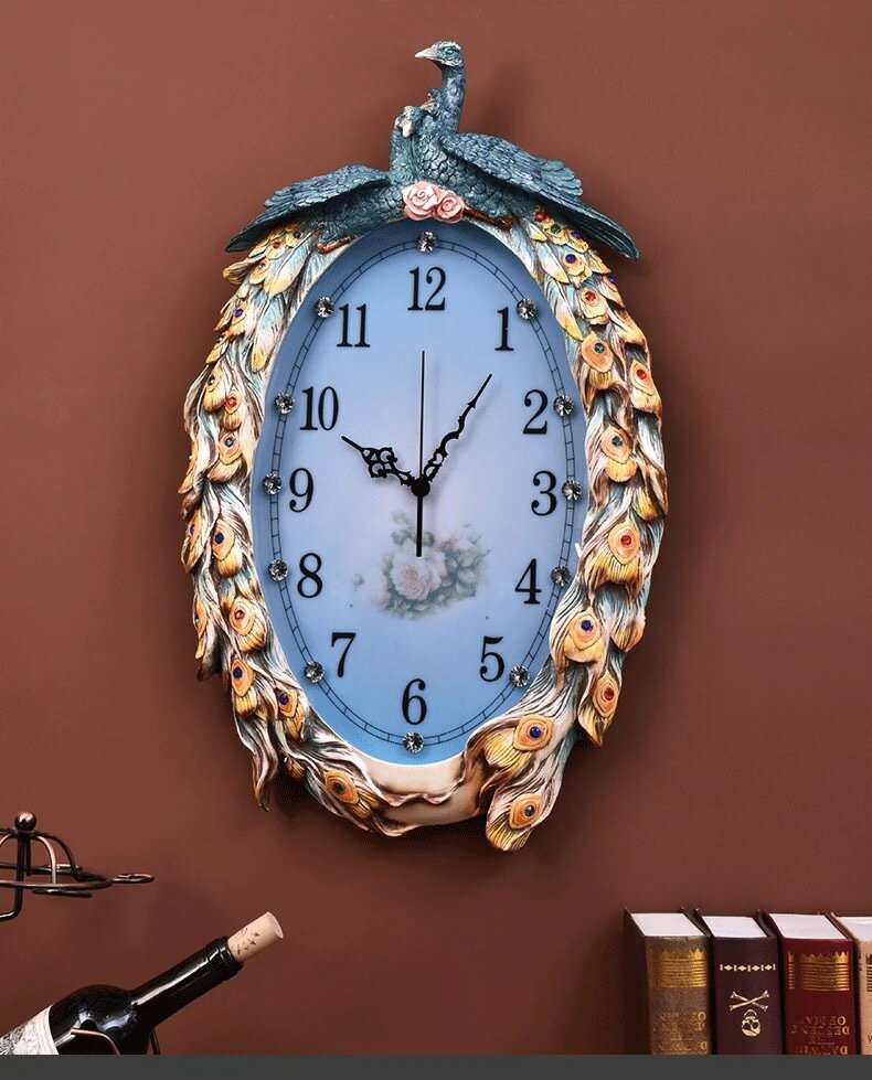 高級壁掛け時計 クロック かけ時計 掛け時計 クジャク 掛け時計 ＜商品仕様＞サイズ：幅39 x 高さ63 (cm)材質：ABS樹脂、アルミ、ステンレス、プラスチックなど☆☆★★★★★★★★★★★★★☆☆◆お客様のご覧になっているモニター等...