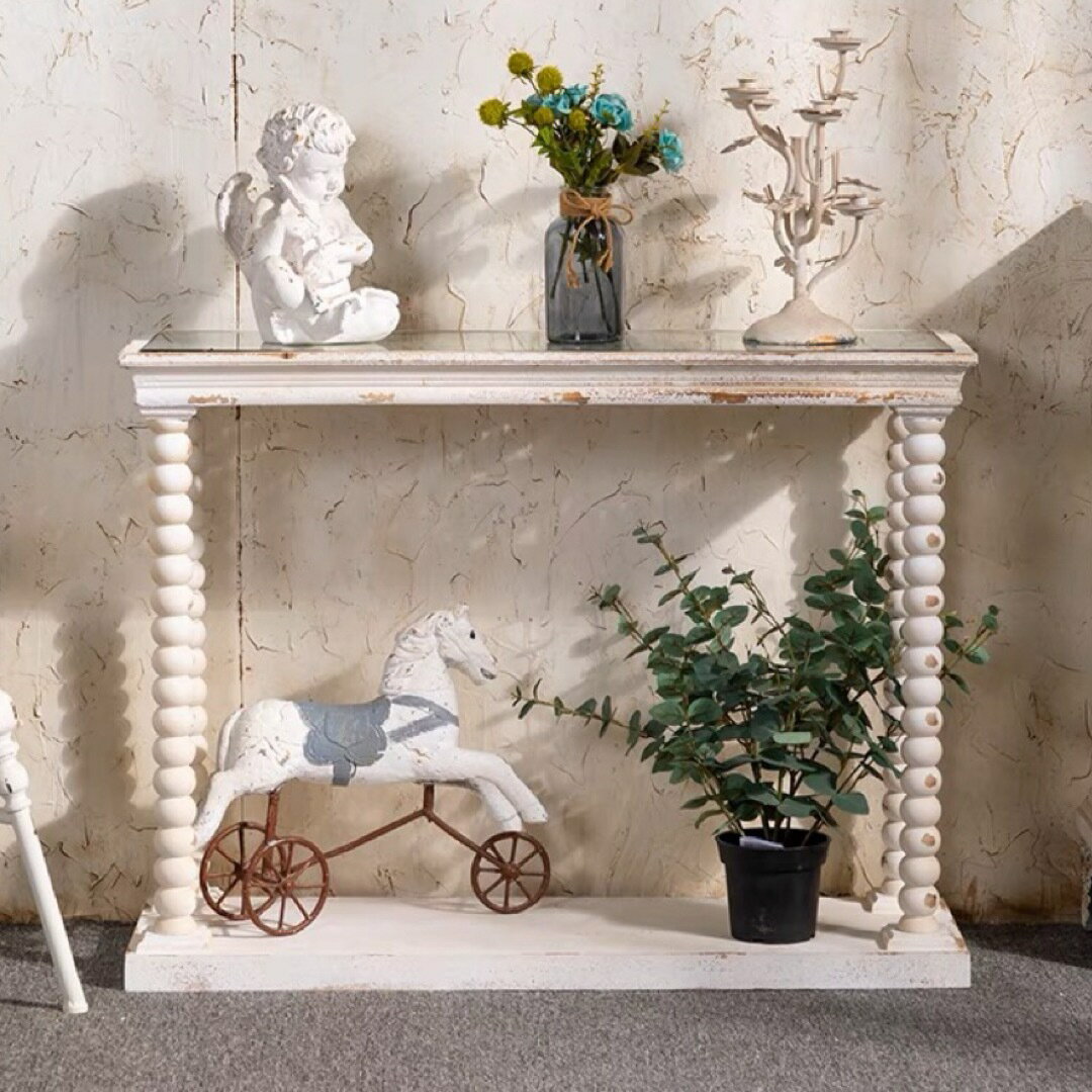 A019049高級サイドテーブル コンソールテーブル 玄関テーブル花台 電話台 アンティーク調