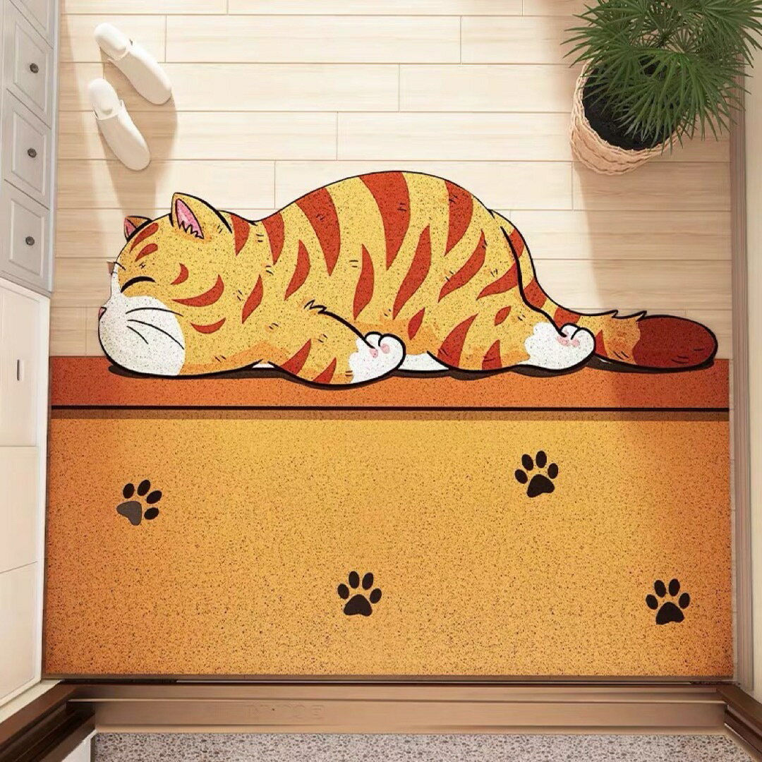 A030621ラグマット 泥落とし 洗える 玄関マット 屋外 屋内 カーペット 猫ネコ