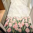 A030636ラグマット チューリップ 泥落とし洗える 玄関マット 屋外 屋内 カーペット