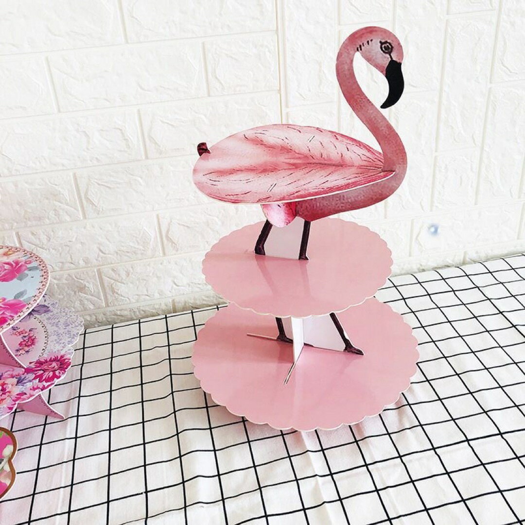 A0307013段ケーキスタンドカップケーキ スタンド パルプ製 組立式アフタヌーンティー皿