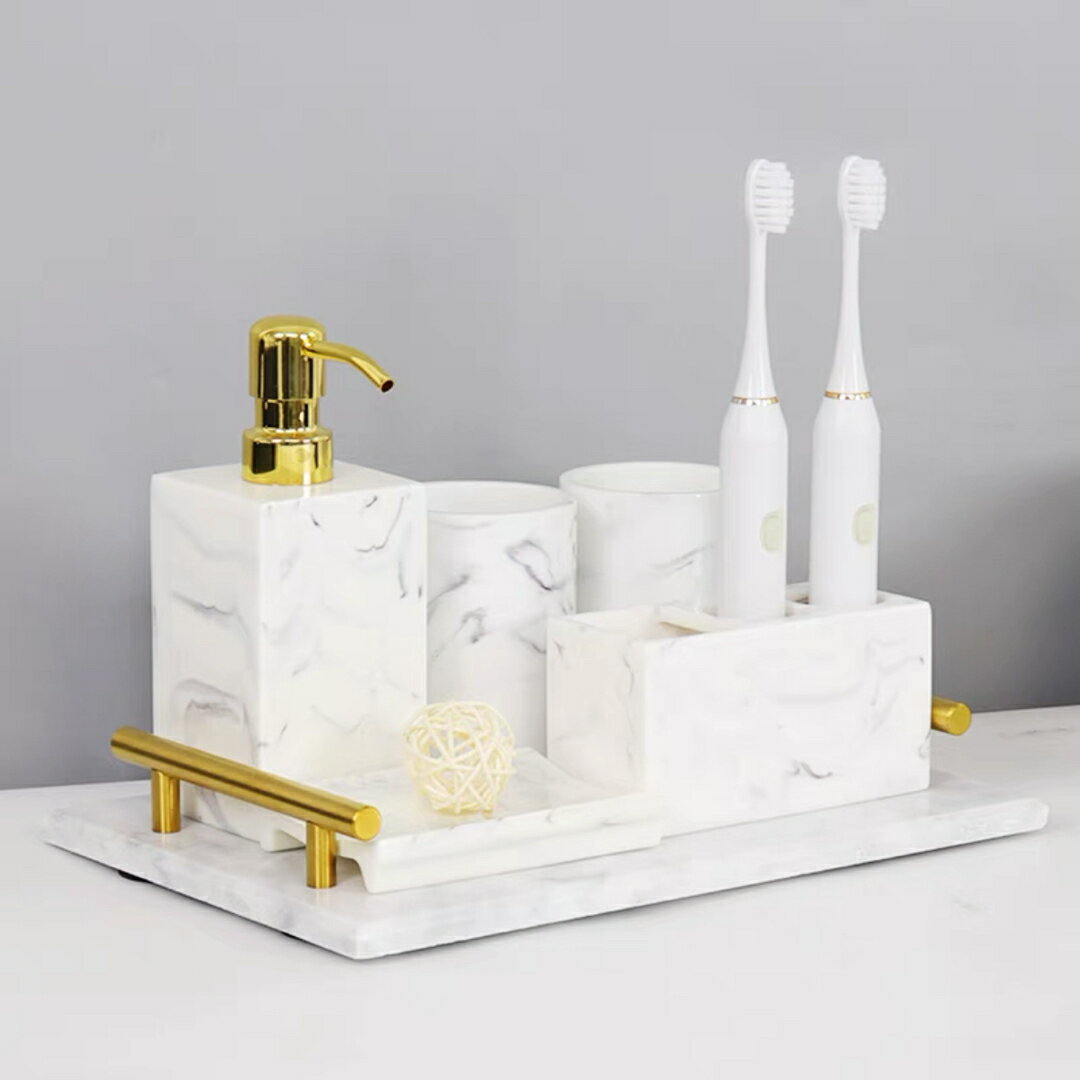A030889高級サニタリー6点セットディスペンサー 歯ブラシスタンド ．洗面所用品