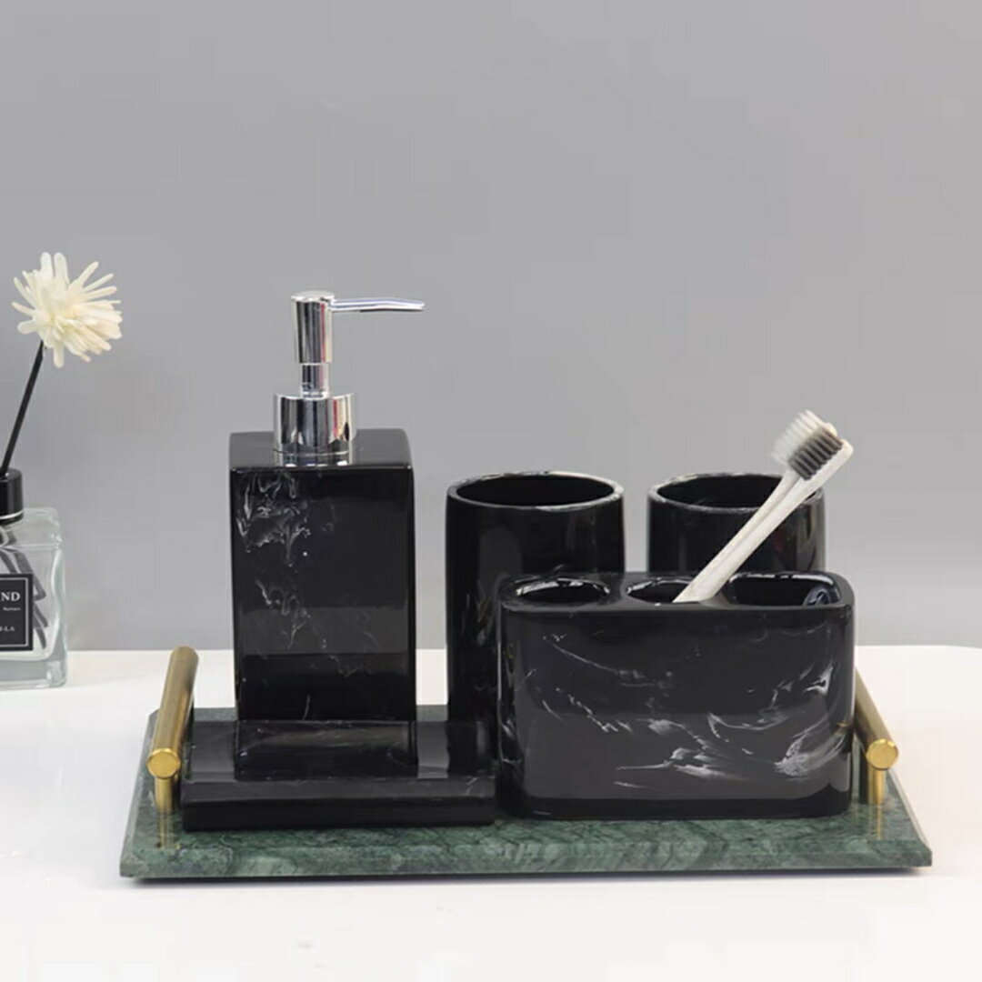 A030891高級サニタリー6点セットディスペンサー 歯ブラシスタンド ．洗面所用品