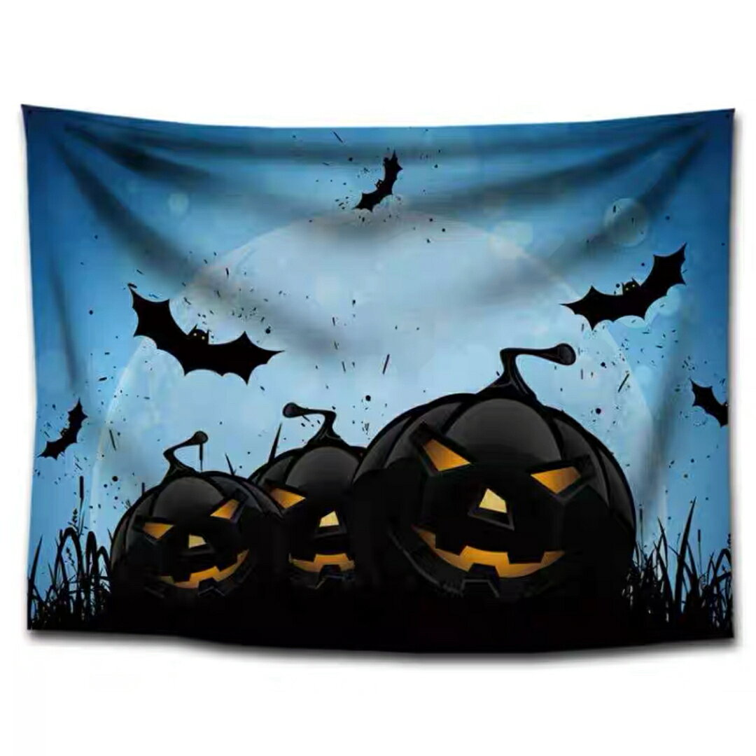 Other - A060430タペストリー ハロウィン カボチャ月夜コウモリ 壁掛け飾り 装飾用品窓カーテン