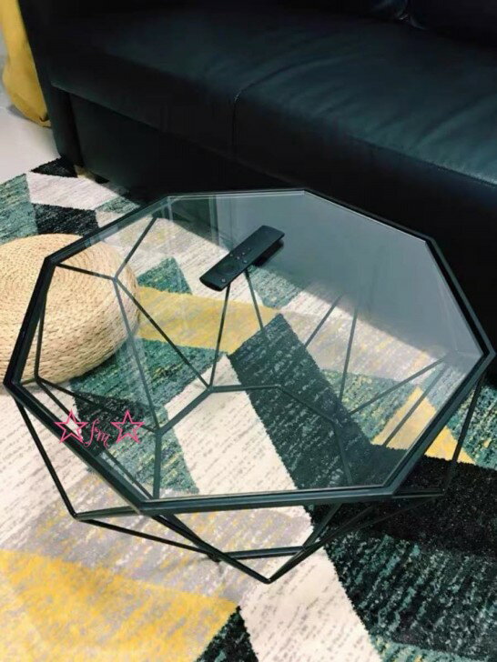 A011200ガラスローテーブル リビングテーブル センターテーブル サイドテーブル 高級寝室用テーブル [2]