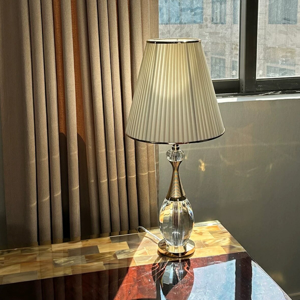 A059086照明スタンドライト テーブルランプ デスクライト． 高級陶器卓上ステンド 高さ73cm