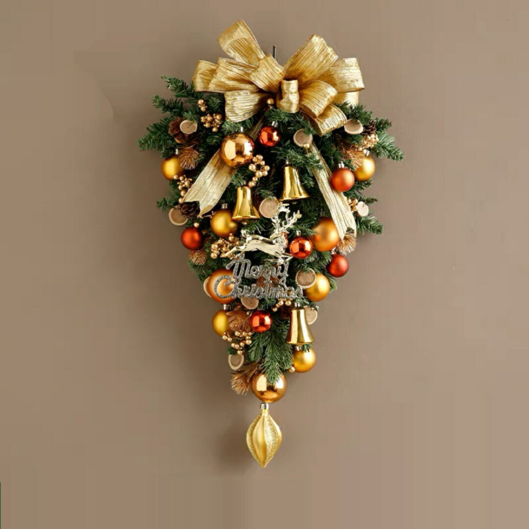 A031093クリスマスリース クリスマススワッグ　 壁飾り 人工造花 デラックスリース