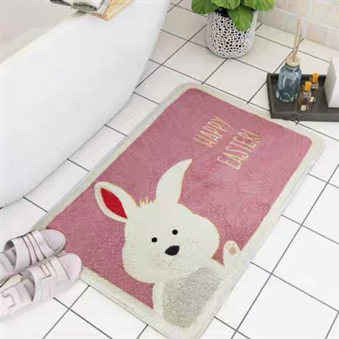 A031132ラグマット リビングマット．うさぎ玄関マットカーペット 可愛い　お風呂マット(3)