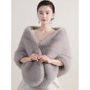 A031208豪華肩掛け 大判ショール ファーストール 毛皮風ケープ 結婚式 ボレロ ポンチョ