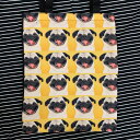 A037056トートバッグ コットン 肩掛け 散歩バッグ パグ雑貨 パグシリーズ 犬 PUG