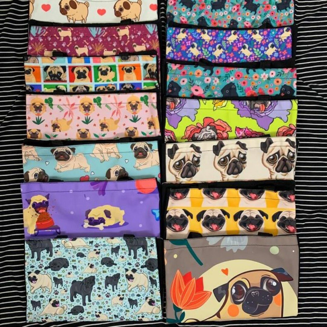 A037064トートバッグ コットン 肩掛け 散歩バッグ パグ雑貨 パグシリーズ 犬 PUG [2]