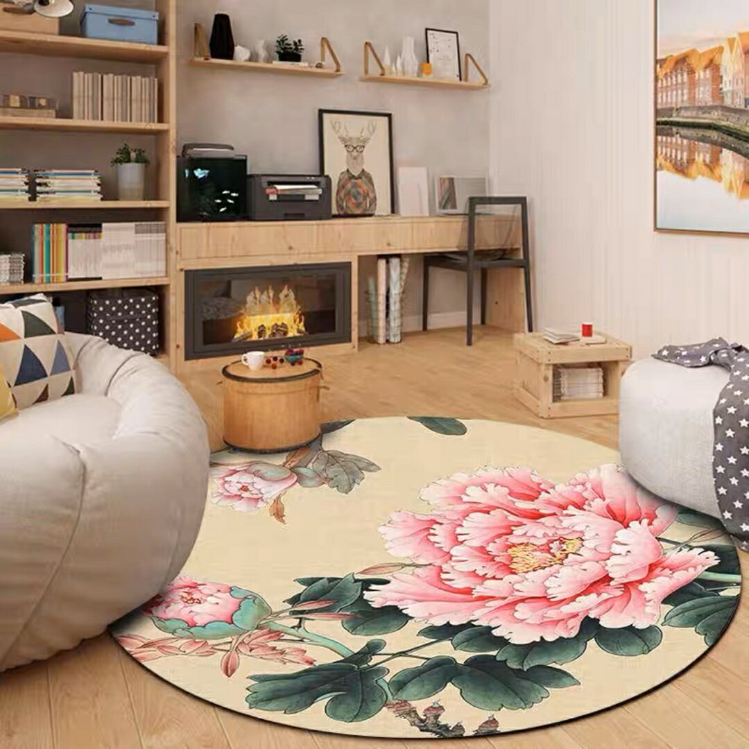 Rakuten - A037098ラグマット リビングマット 玄関マット ．カーペット．お風呂マット 牡丹花柄