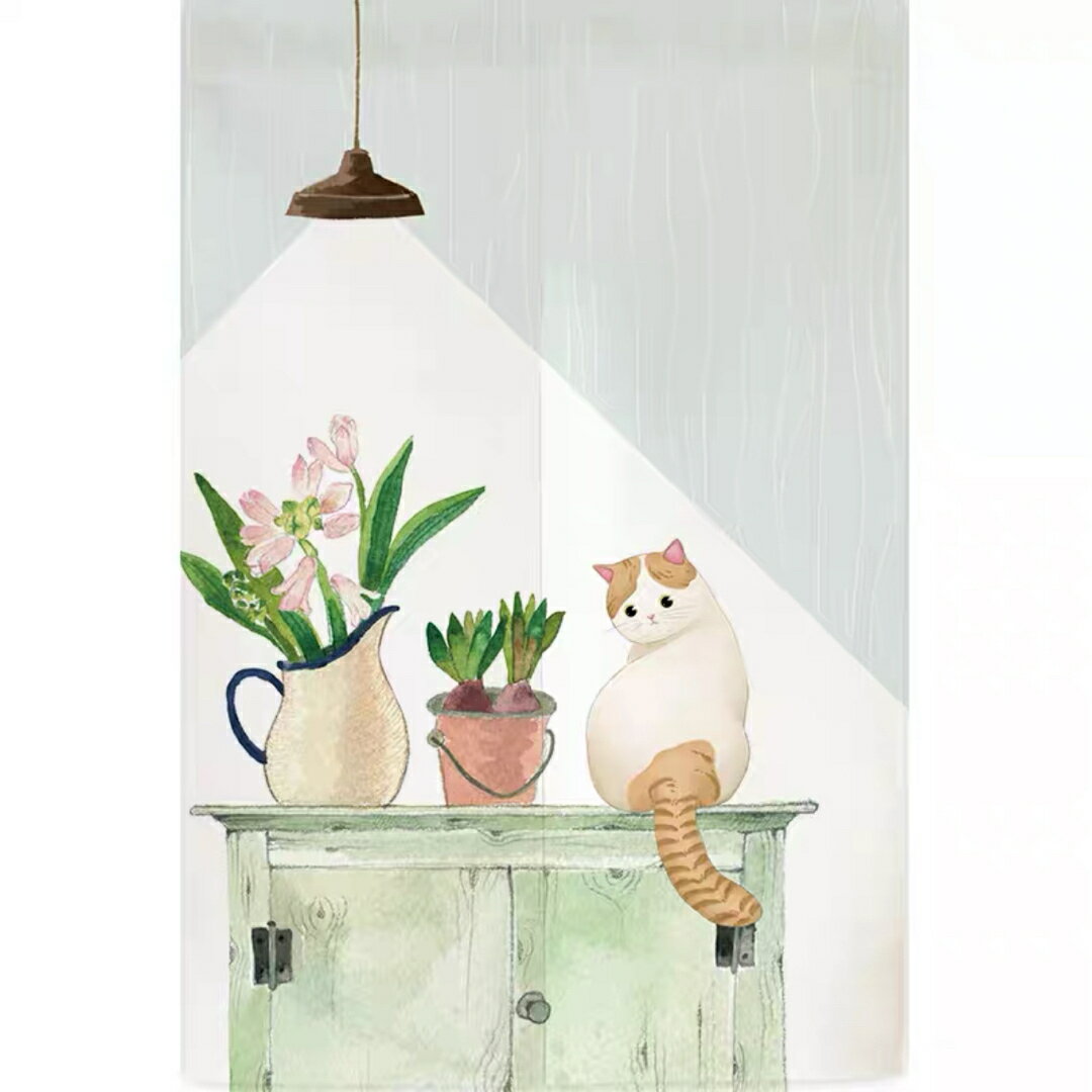 樂天商城 - A037147のれん ロング 暖簾 85×150 間仕切り 洋風 輸入雑貨 猫柄cat ネコ