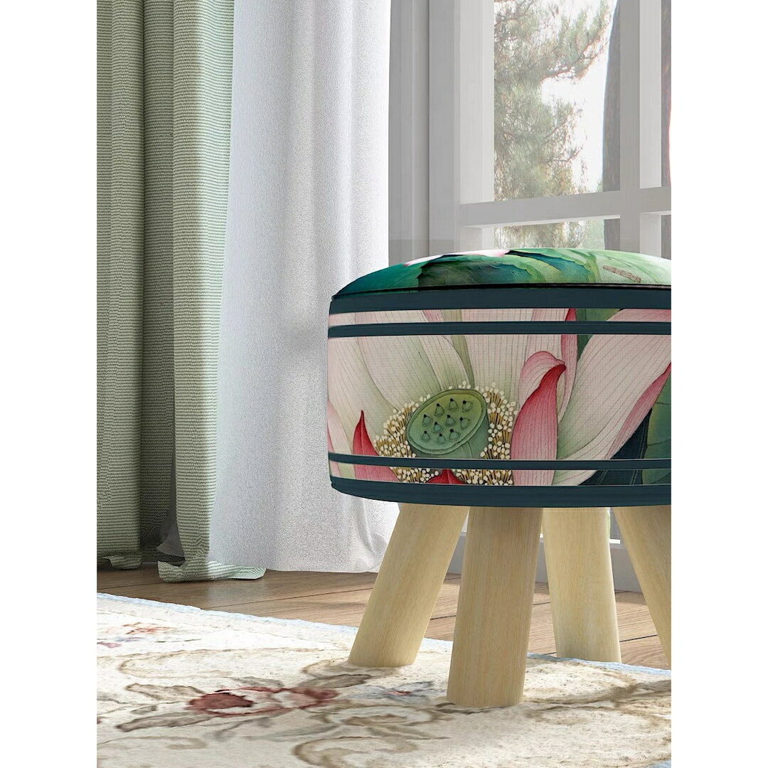 A037219ハス 花柄椅子 イス スツール インテリア家具 ハス雑貨 [2]