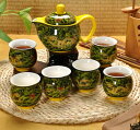 A0551956客茶器揃 湯呑 急須 ポット .茶器セット ティーセット 龍絵柄 龍 たつ りゅう コップ お茶