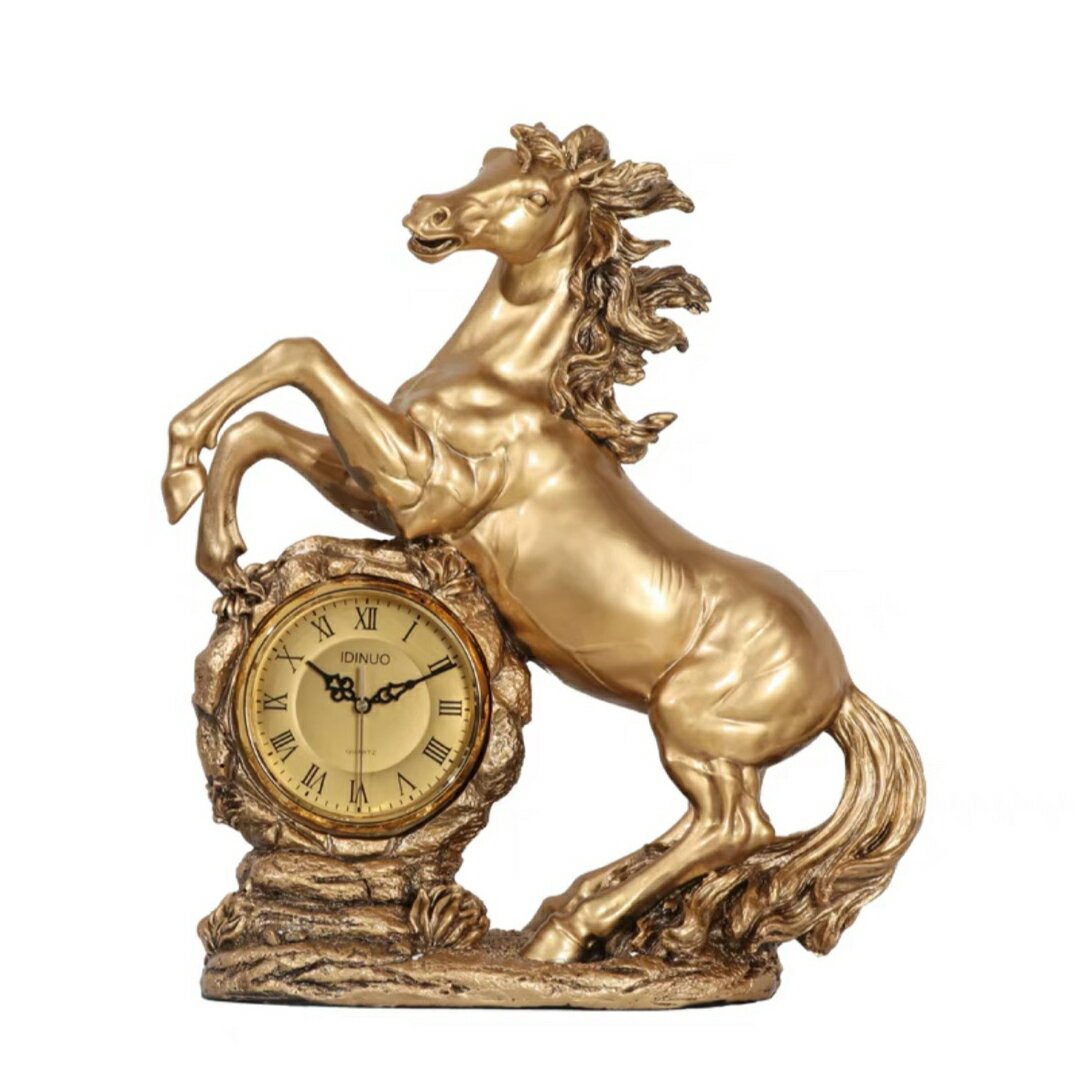 A031482テーブルクロック 置き時計 クロックアラーム 上品 時計 馬