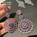 A031606ピアス アクセサリー ジュエリー 花フラワー ラインストーン キラキラ高級感