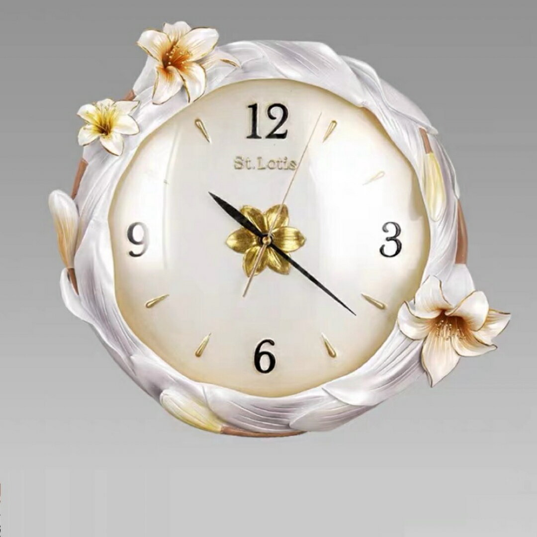 高級感豪華時計 ．壁掛け時計．静音 壁掛け時計 花柄