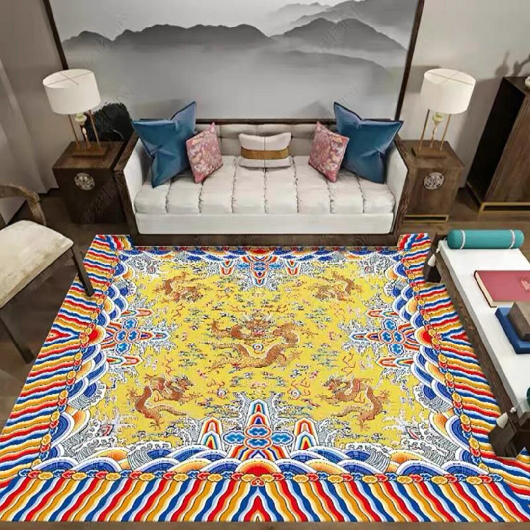 A031944ラグカーペット ラグマット滑り止め付 ホットカーペット対応 玄関マット 室内 竜