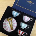 A032066高級感ティー・コーヒーカップセット カップ&ソーサー 4客セット 陶磁器