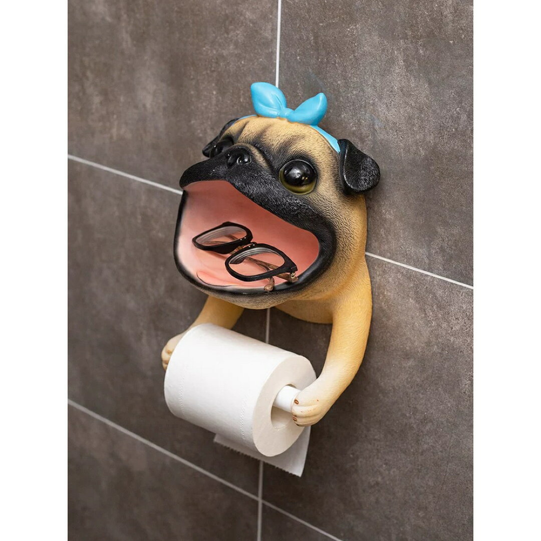 A032352トイレットペーパーホルダー インテリア雑貨 ティッシュケース パグ雑貨
