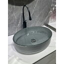 A032378高級洗面台 洗面ボウルセット ガラス手水鉢 洗面器 蛇口 排水金具付き