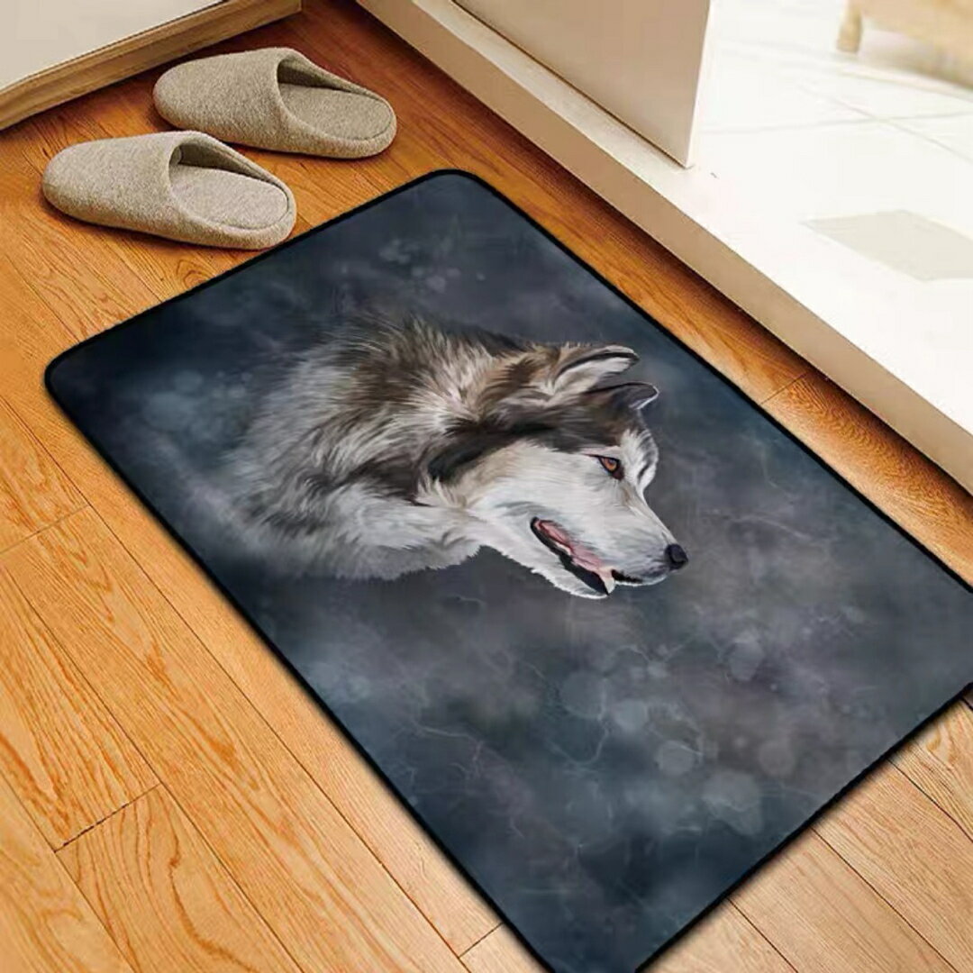 A037792ハスキー☆ラグマット 玄関マット カーペット お風呂マット 犬柄 可愛い雑貨