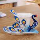 A037846孔雀 コーヒーカップ 3点セット ティータイム プレゼント