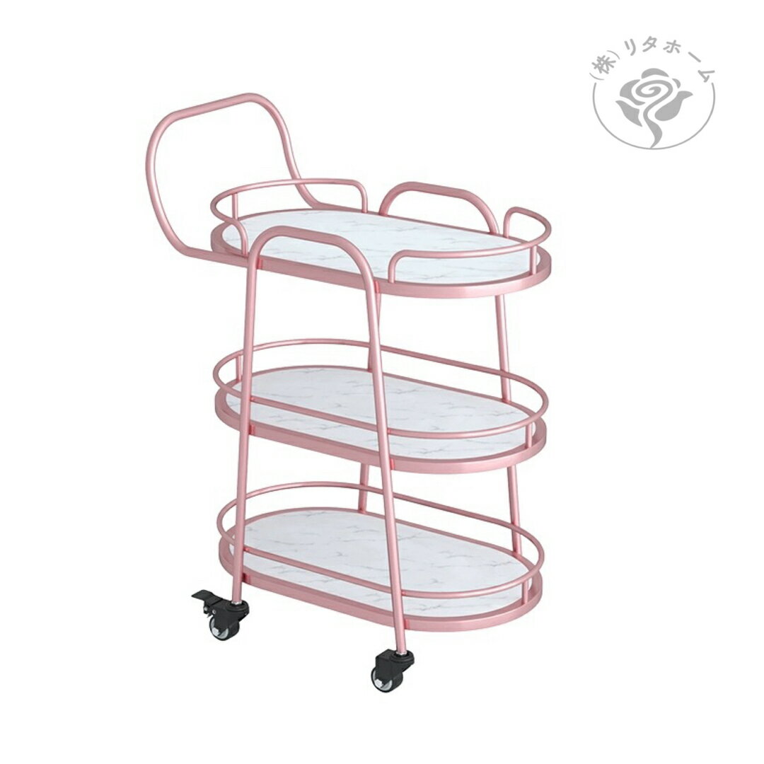 A037966カフェカート サイドテーブル ．小物入れ．キッチンワゴン．カートワゴン人造大理石