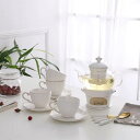 A038126ティー・コーヒーカップセット カップ&ソーサー4客セット .陶磁器ティーセット