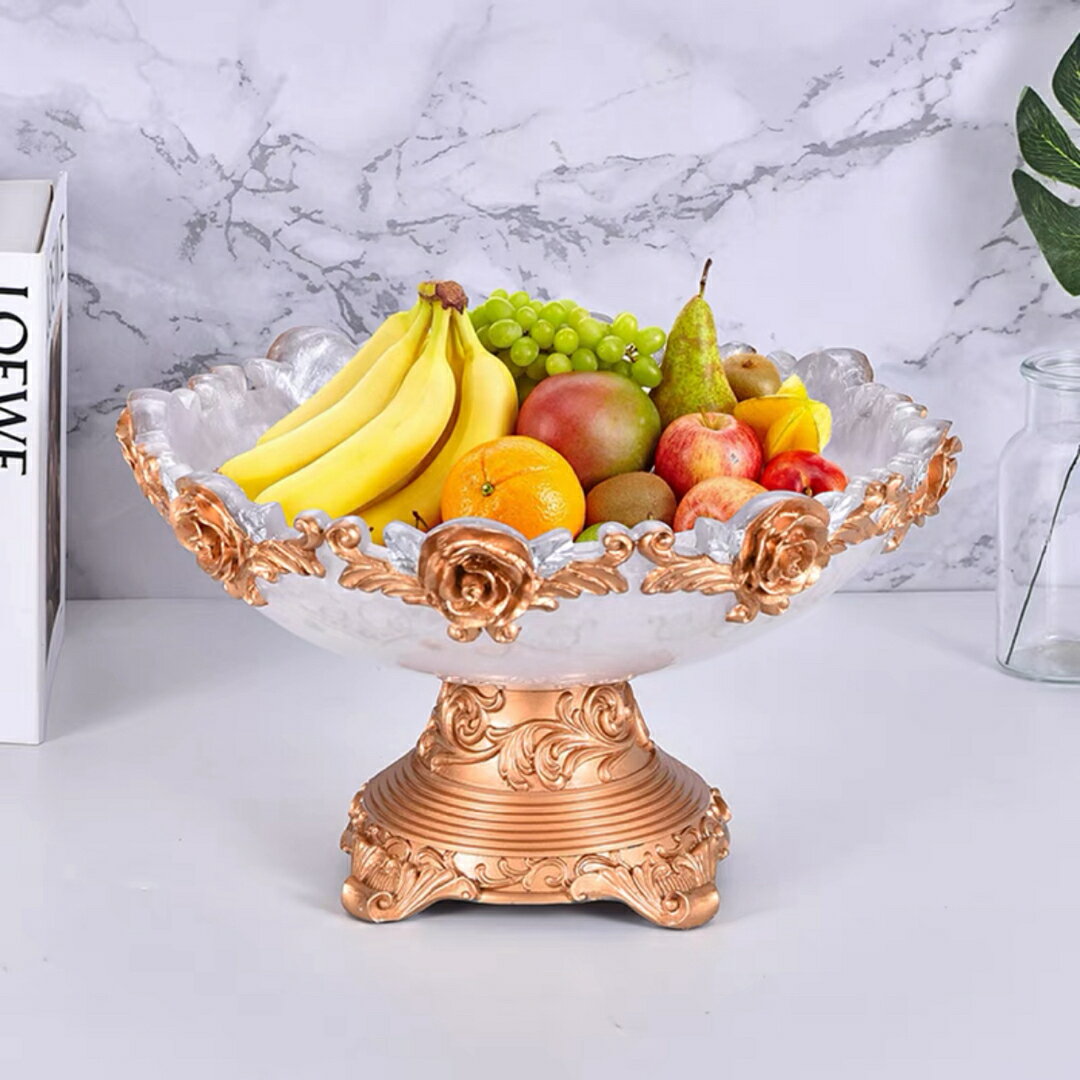 A038272高級感果物皿 盛り皿 お菓子皿、フルーツプレート、花柄豪華～果物カゴ お菓子鉢