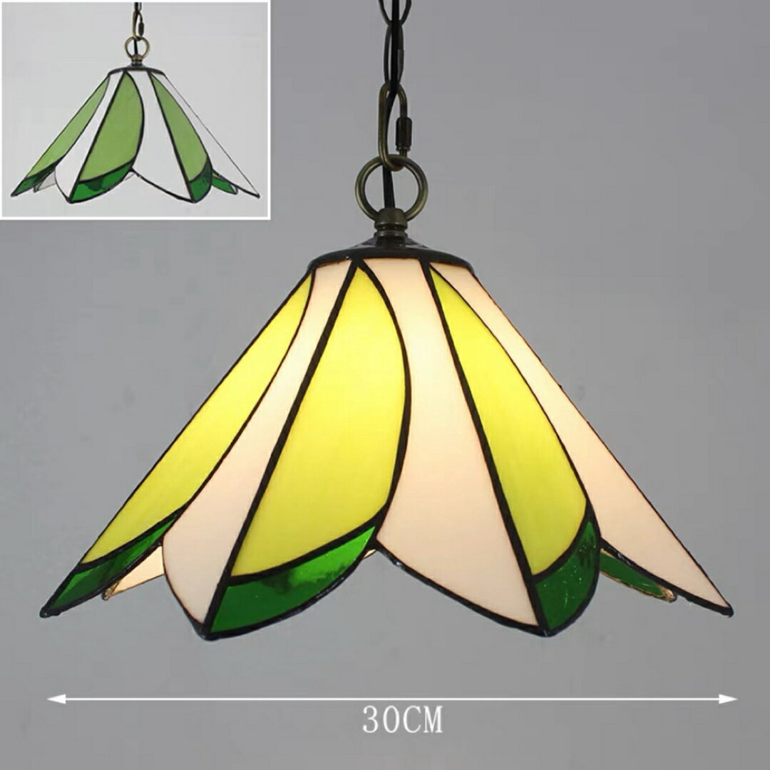 A038656ステンドグラス．ペンダントライト豪華天井照明ステンドグラスランプ ガラス工芸品