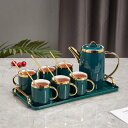 A038676ティー・コーヒーカップセット カップ&ソーサー6客セット .陶磁器ティーセット