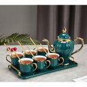 A038677ティー・コーヒーカップセット カップ&ソーサー6客セット .陶磁器ティーセット(3)