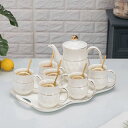 A038680ティー・コーヒーカップセット カップ&ソーサー6客セット .陶磁器ティーセット