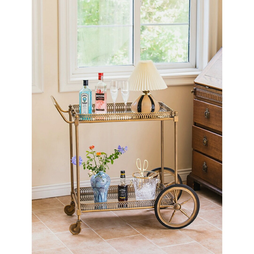 A038706カフェカート サイドテーブル ．おしゃれ小物入れ．キッチンワゴン．カートワゴン