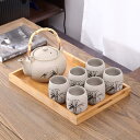 A0387126客茶器揃 湯呑 急須ポット .茶器セット ティーセット トレー付き