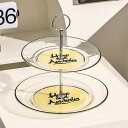 A038723ケーキ スタンド プレート2段セット アフタヌーンティー フルーツ トレー 皿