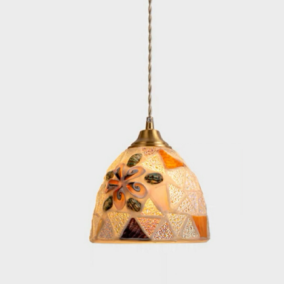 A039065ステンドグラス．ペンダントライト豪華天井照明ステンドグラスランプ ガラス工芸品