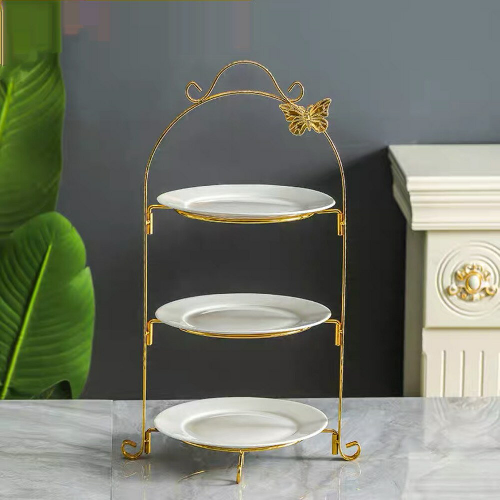 A006573ケーキ スタンド プレート 3段セット アフタヌーンティー フルーツ トレー 皿