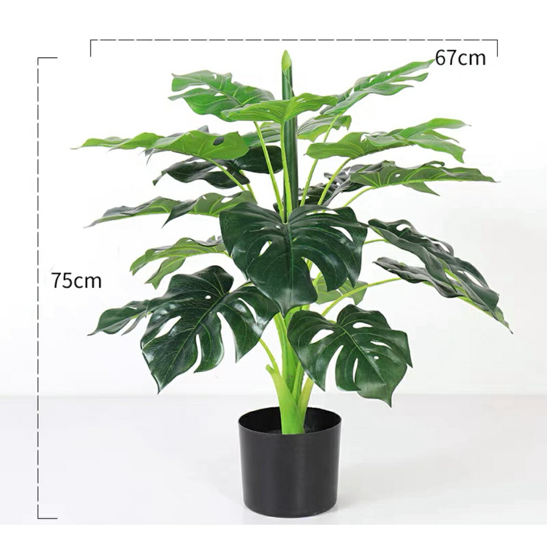 商品説明 状態：新品未使用本体サイズ：幅67cm&nbsp;x高さ75cm材質：ポリ塩化ビニル&nbsp;合成樹脂【お手入れ簡単】フェイクグリーンのため、水入れなどの手間がかかりません。水や土を使わないので、虫が寄り付く心配も不要。忙しい方...